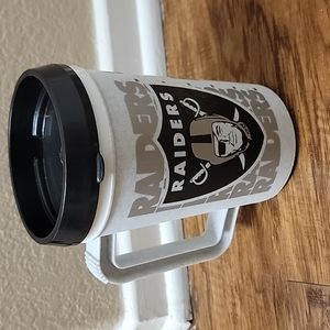 Vintage 1996 Raiders NFL 22 oz Super Thermo Insulated Mug Thermos.